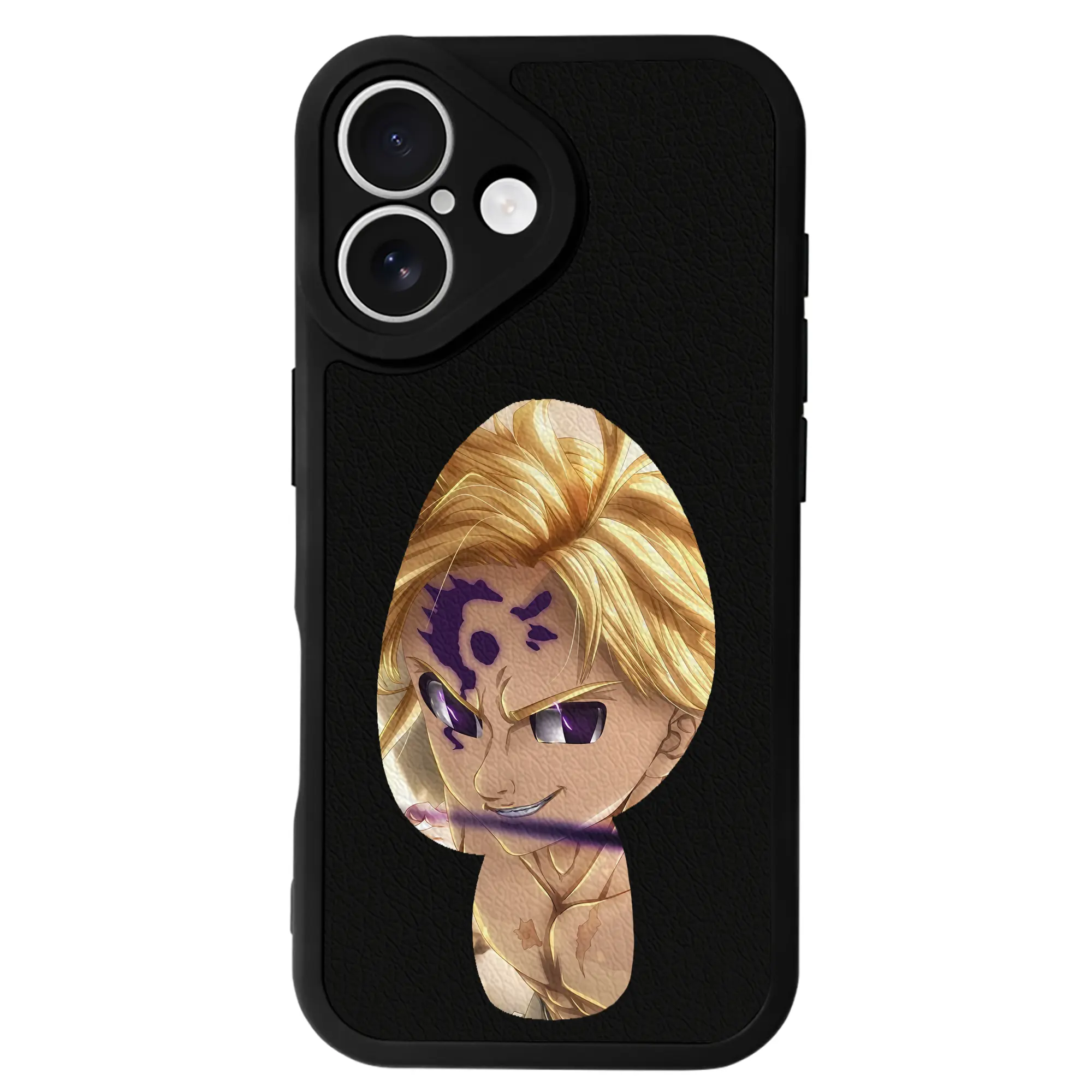 七つの大罪 グッズ メリオダス - IPhone 16シリーズ対応 ・ シリコンスマホケース ・ レザー調 ・ 高精度フィット ・ 耐衝撃 ・ ワイヤレス充電対応 ・ 精密カット